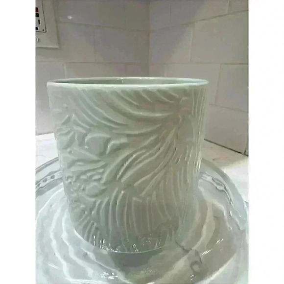 2022 Starbucks Light Green Mint Jade Leaf Marble Embossed Spring Limited 14 oz - Picture 10 of 14